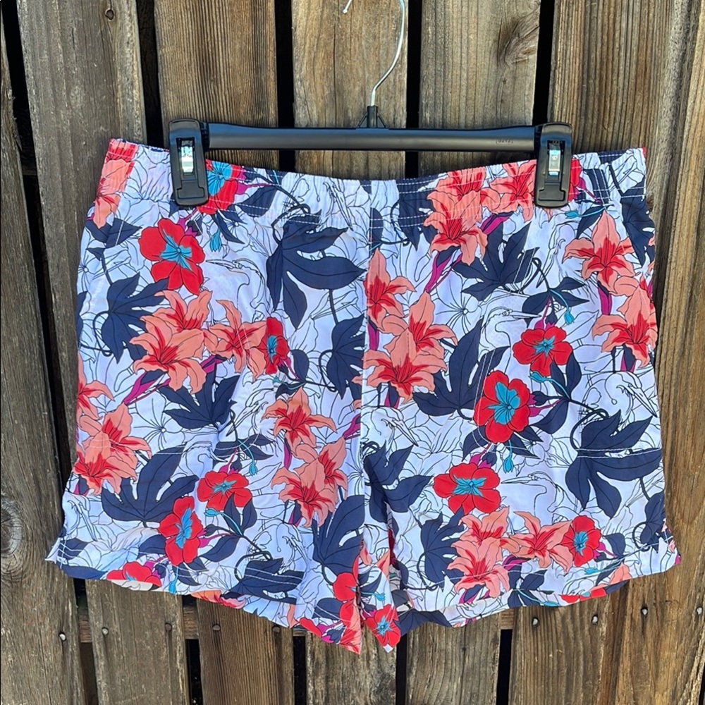 Columbia Large Floral Shorts Bird Lilly Beach Drawstring L Ladies Outdoor Swim